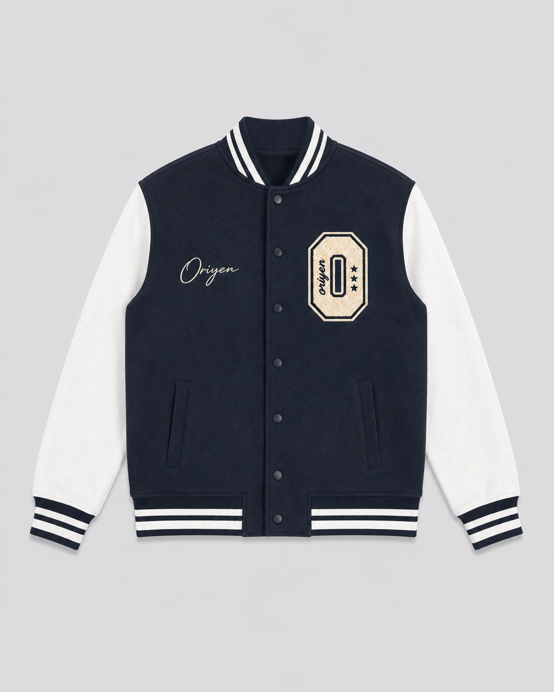 ORIYEN Legacy Varsity Jacket — Navy
