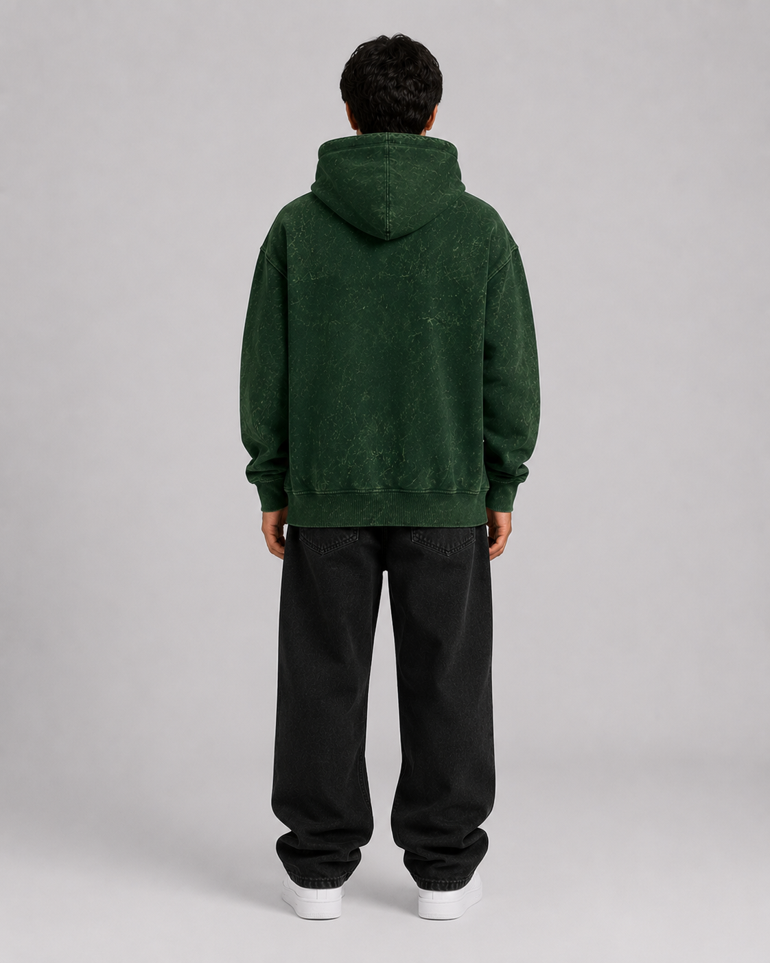 ORIYEN Forest Acid Wash Hoodie (Green)