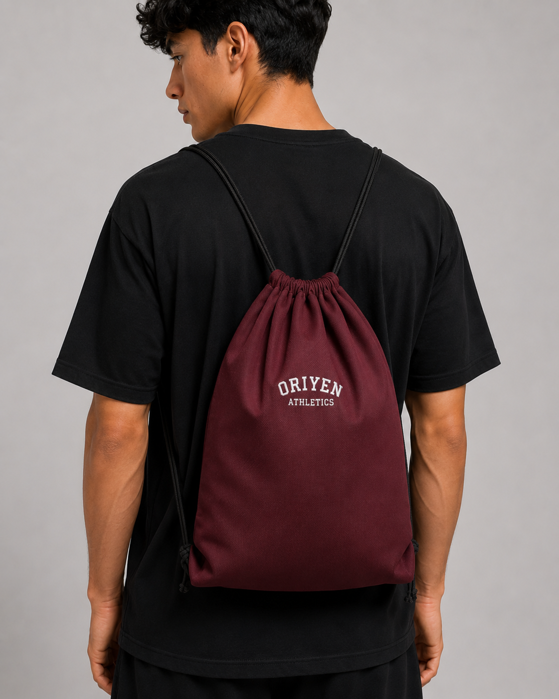 ORIYEN Athletics Drawstring Bag (Burgundy)