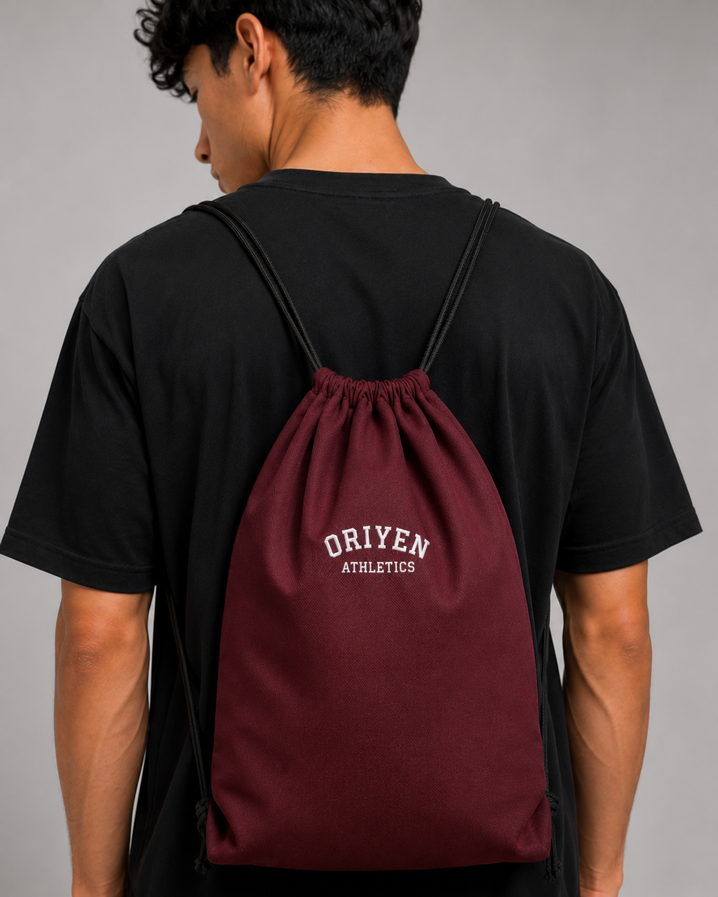 ORIYEN Athletics Drawstring Bag (Burgundy)