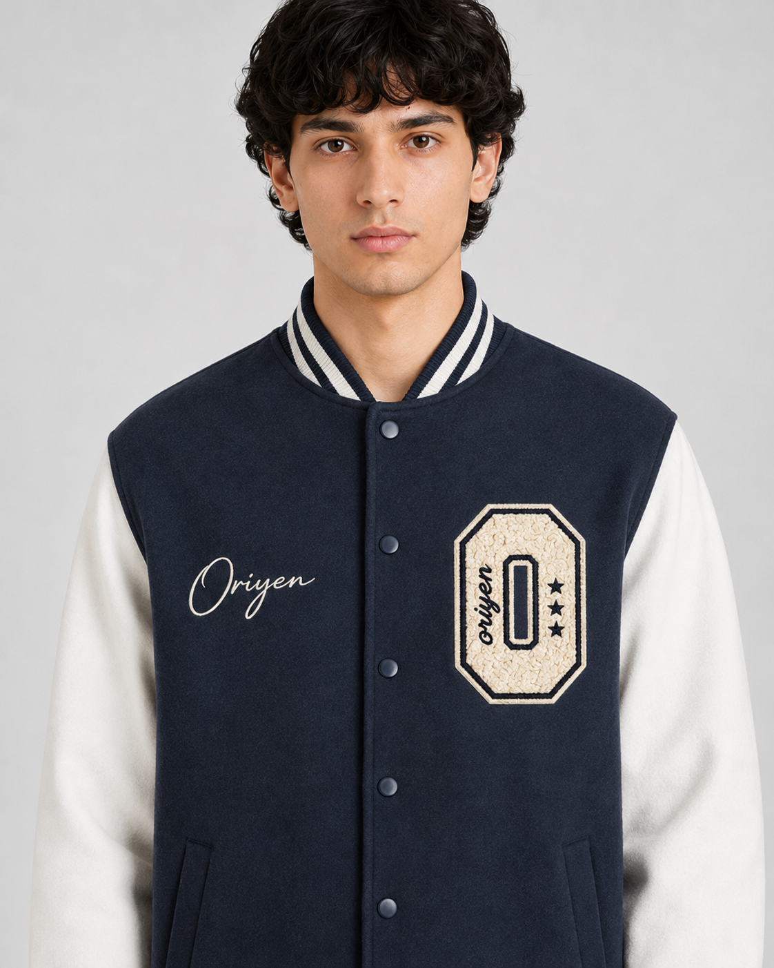 ORIYEN Legacy Varsity Jacket — Navy