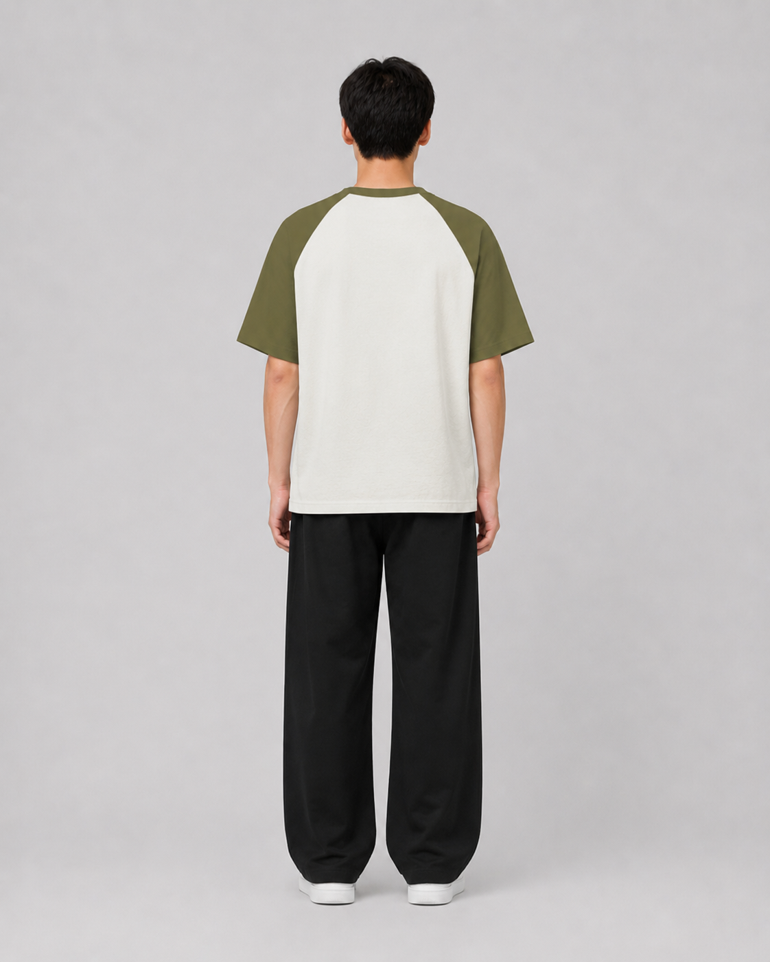 ORIYEN Olive Woven Fate Raglan T-Shirt