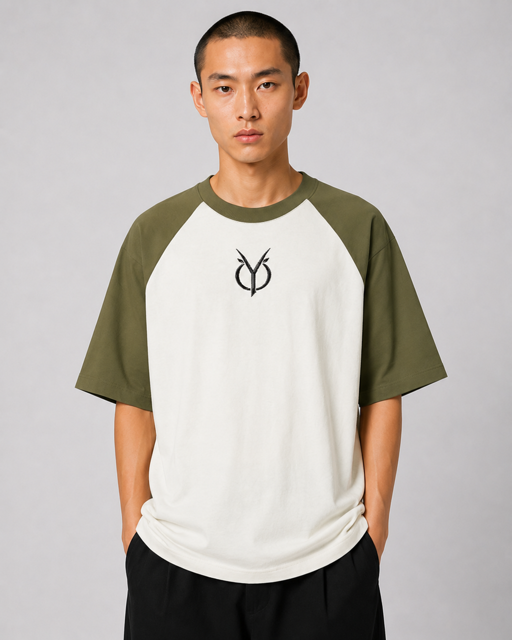 ORIYEN Emblem Oversized Tee (Olive)