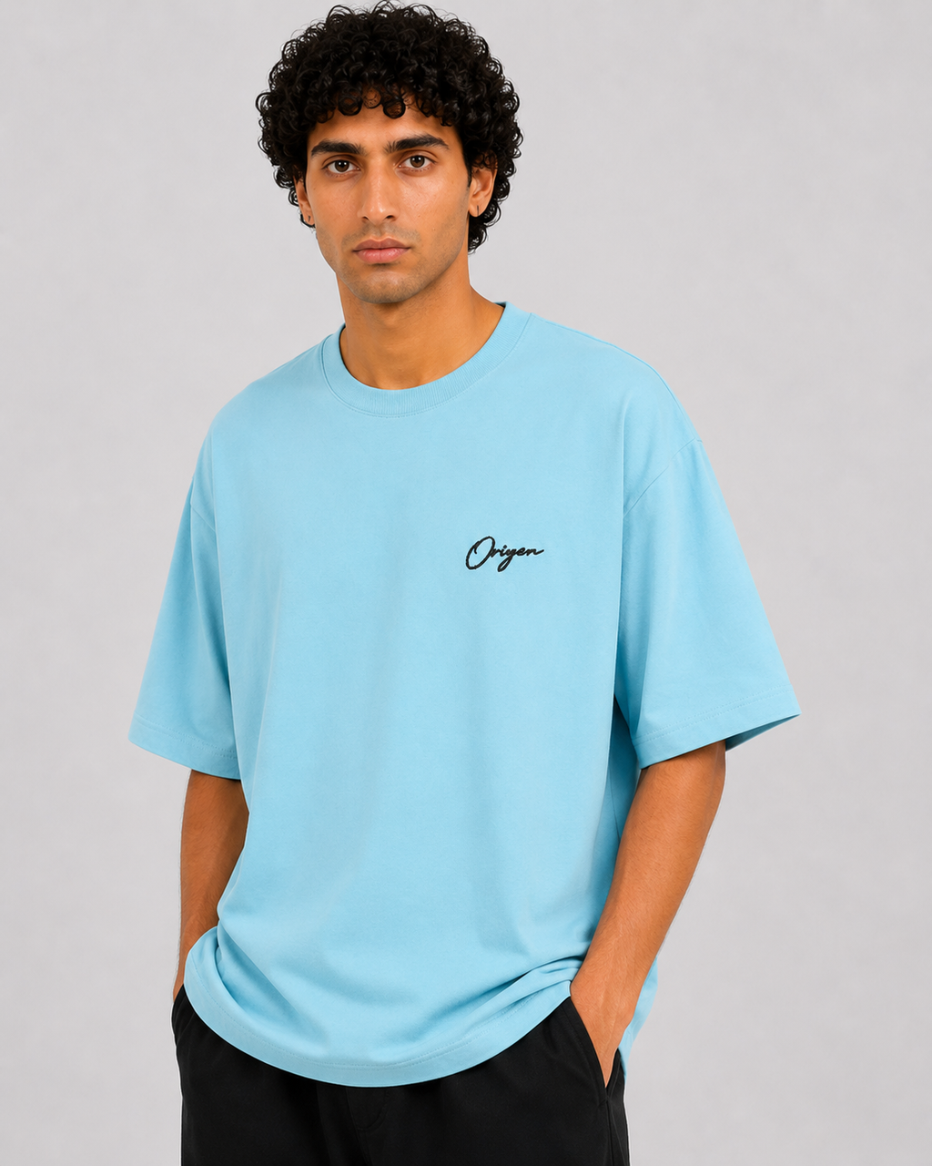 ORIYEN Glacier Oversized Tee (Ice Blue)