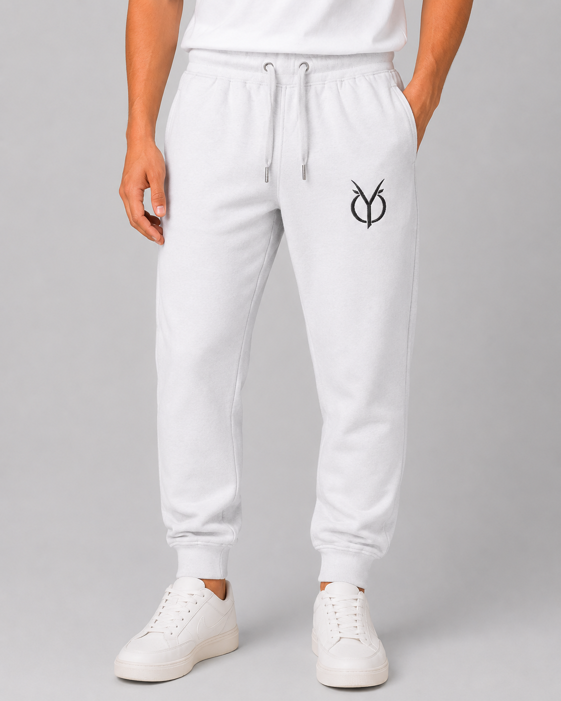 ORIYEN Emblem Joggers (White)