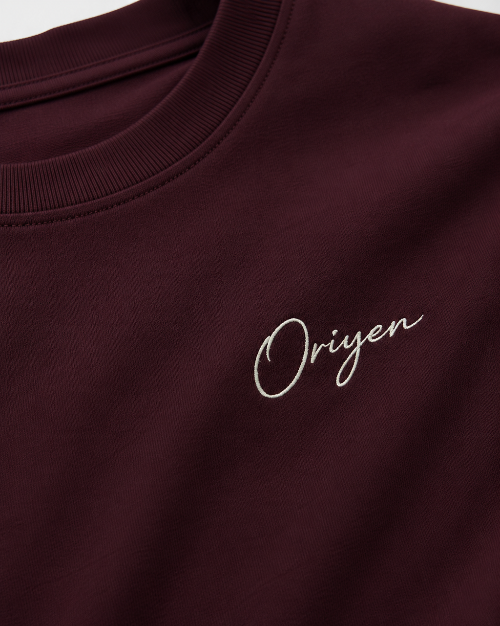 ORIYEN Wine Tee (Deep Burgundy)