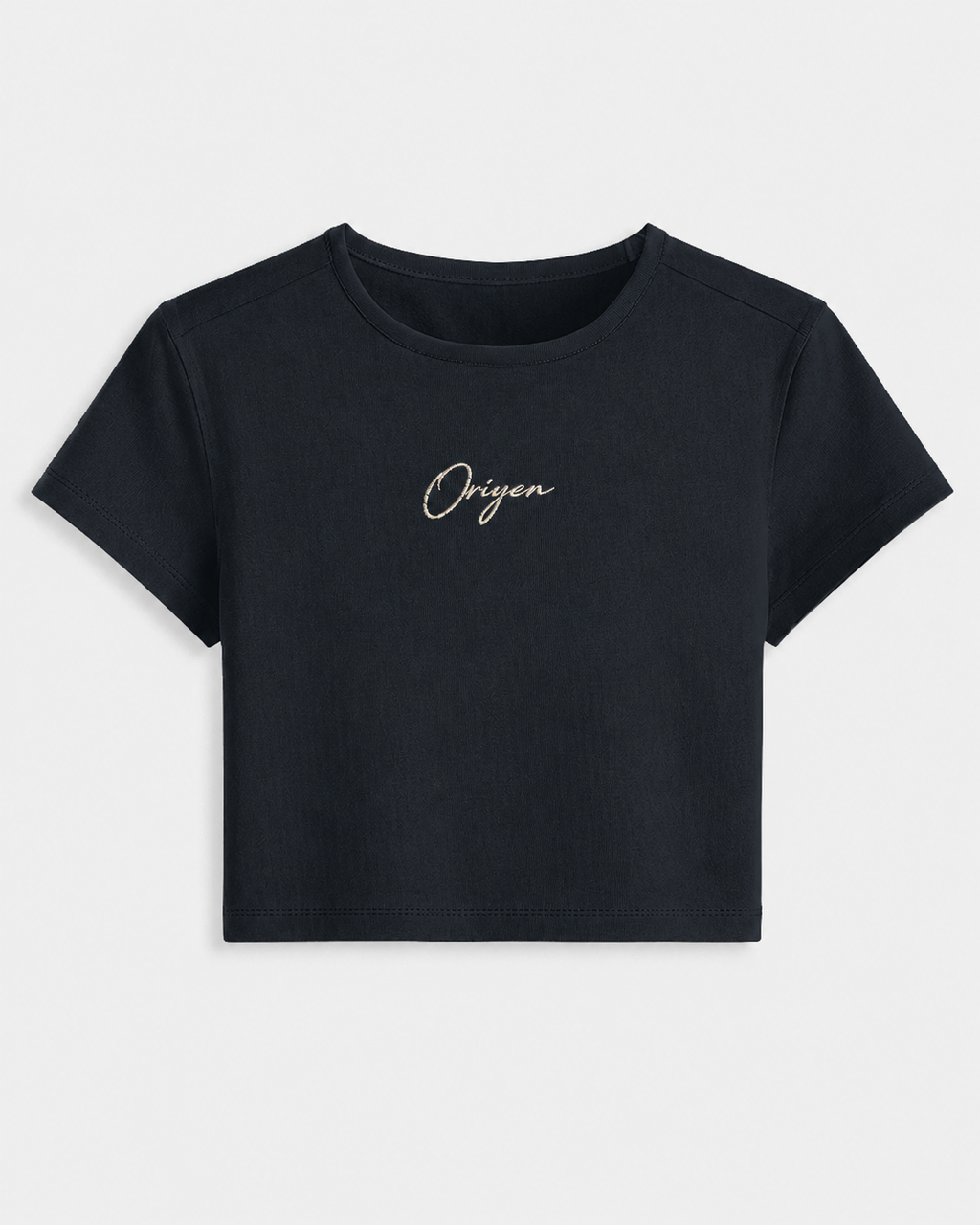 ORIYEN Navy Blue Women's Crop Tee (Navy Blue)