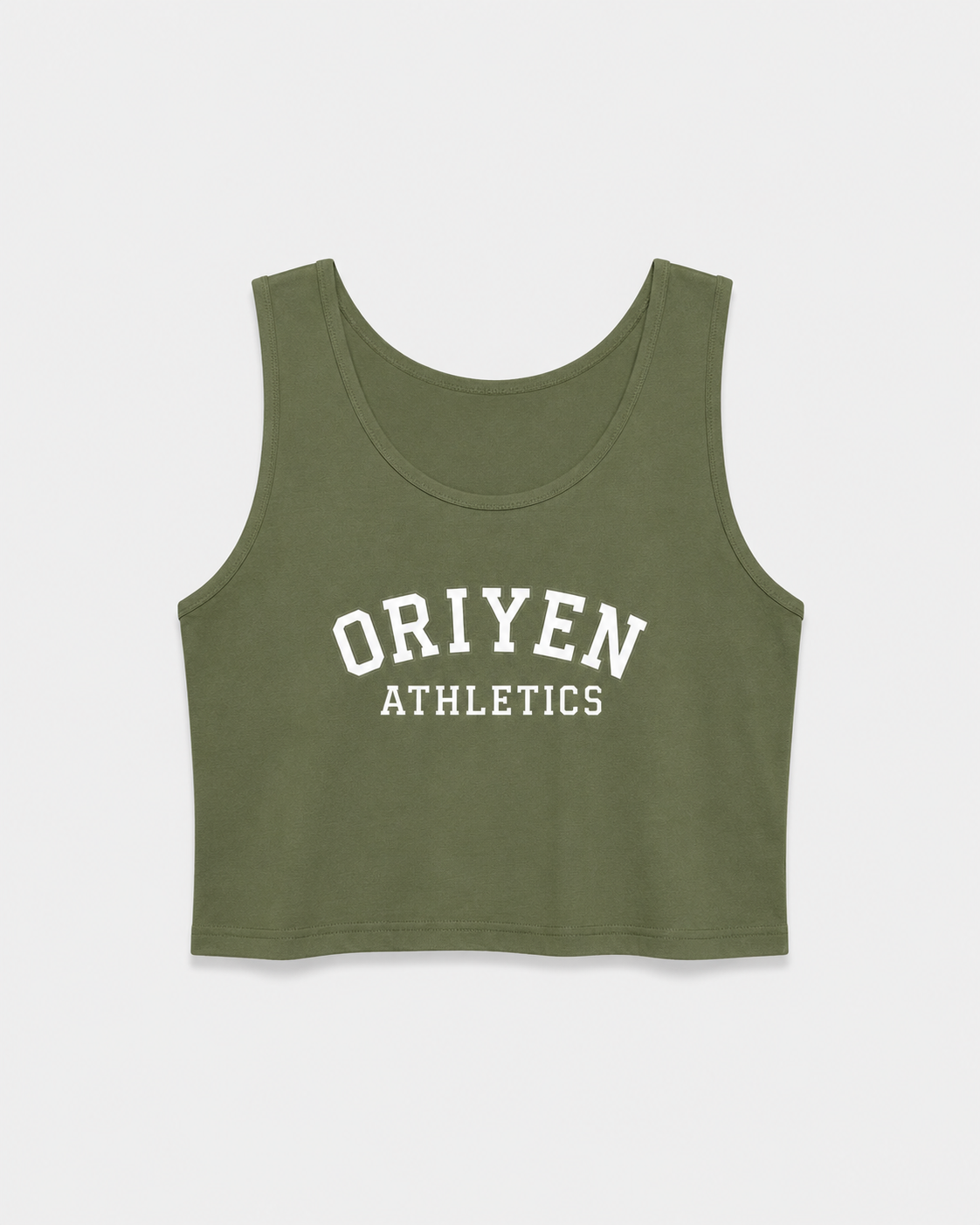 ORIYEN Women's Athletics Crop Tank (Olive)