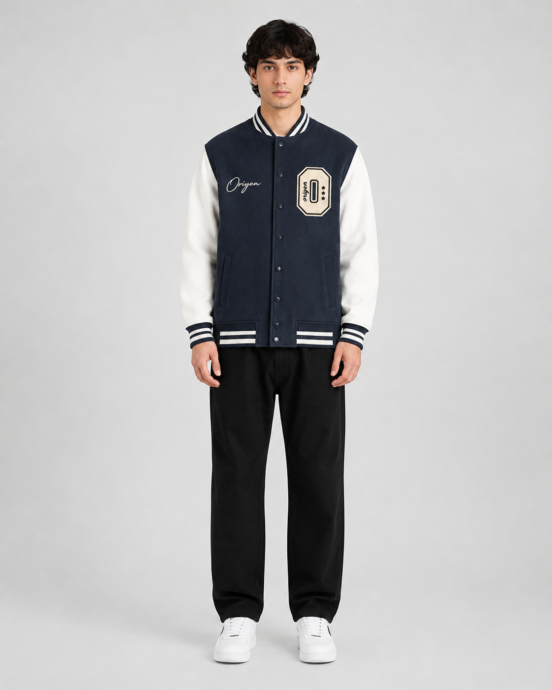 ORIYEN Legacy Varsity Jacket — Navy