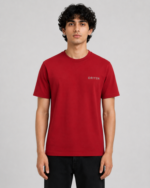 ORIYEN Crimson Red Essential Tee