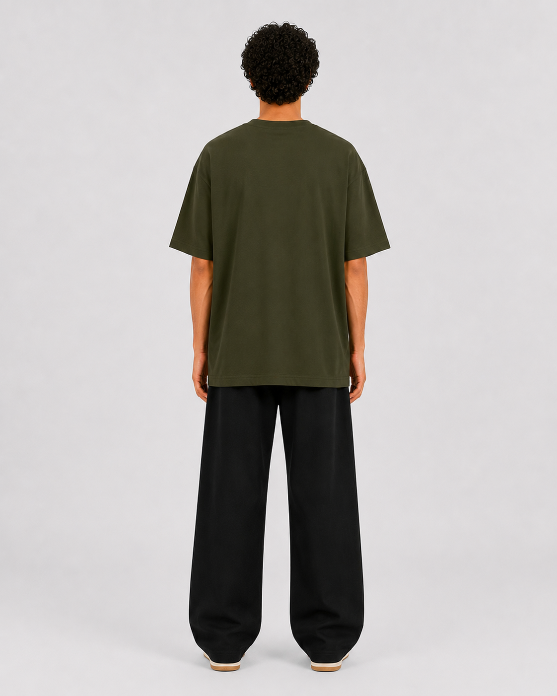 ORIYEN Olive Heavyweight Oversized Tee (Olive Green)