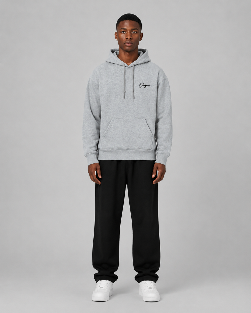 ORIYEN Royal Ash Grey Hoodie
