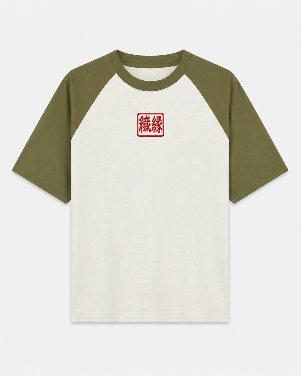 ORIYEN Olive Woven Fate Raglan T-Shirt