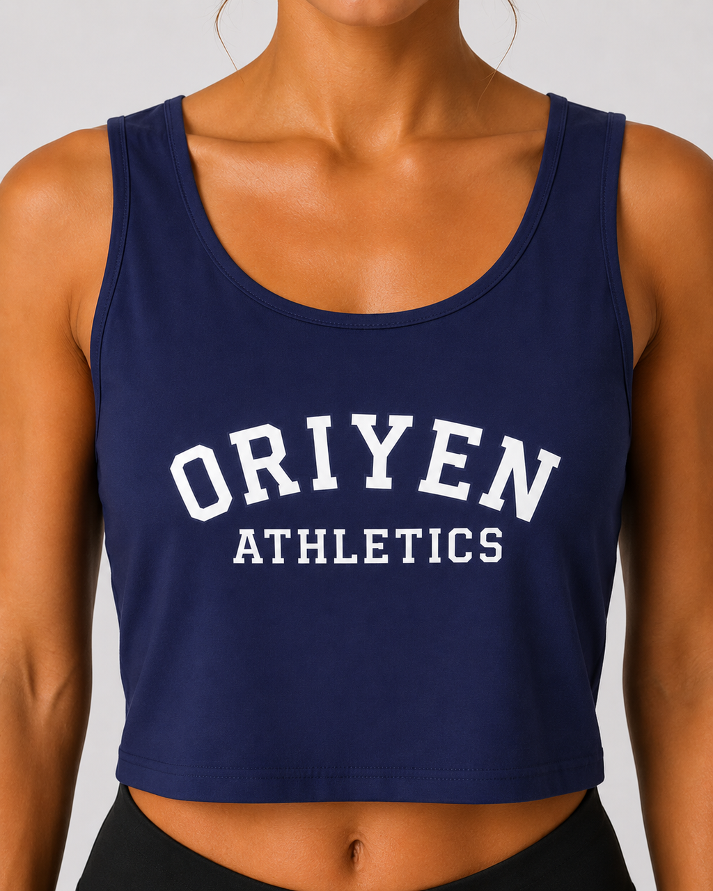 ORIYEN Women's Athletics Crop Tank (Navy)