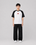 ORIYEN Black Woven Fate Raglan T-Shirt
