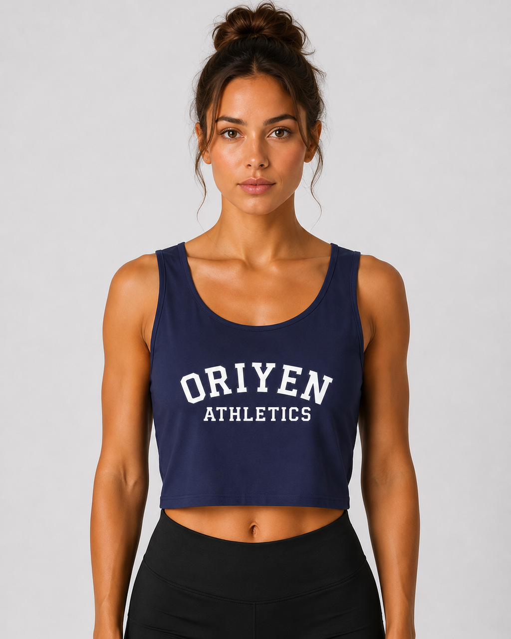 ORIYEN Women's Athletics Crop Tank (Navy)