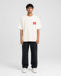 ORIYEN Off White Woven Fate French Terry Cotton Oversized T-Shirt