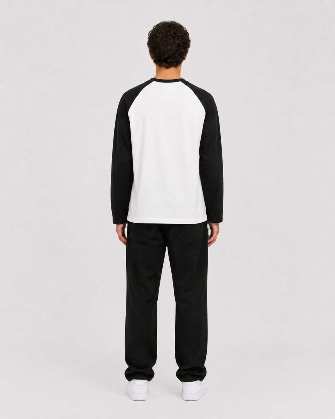 ORIYEN Onyx Raglan Long Sleeve Tee (Black / White)