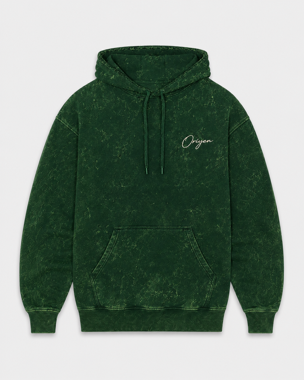 ORIYEN Forest Acid Wash Hoodie (Green)