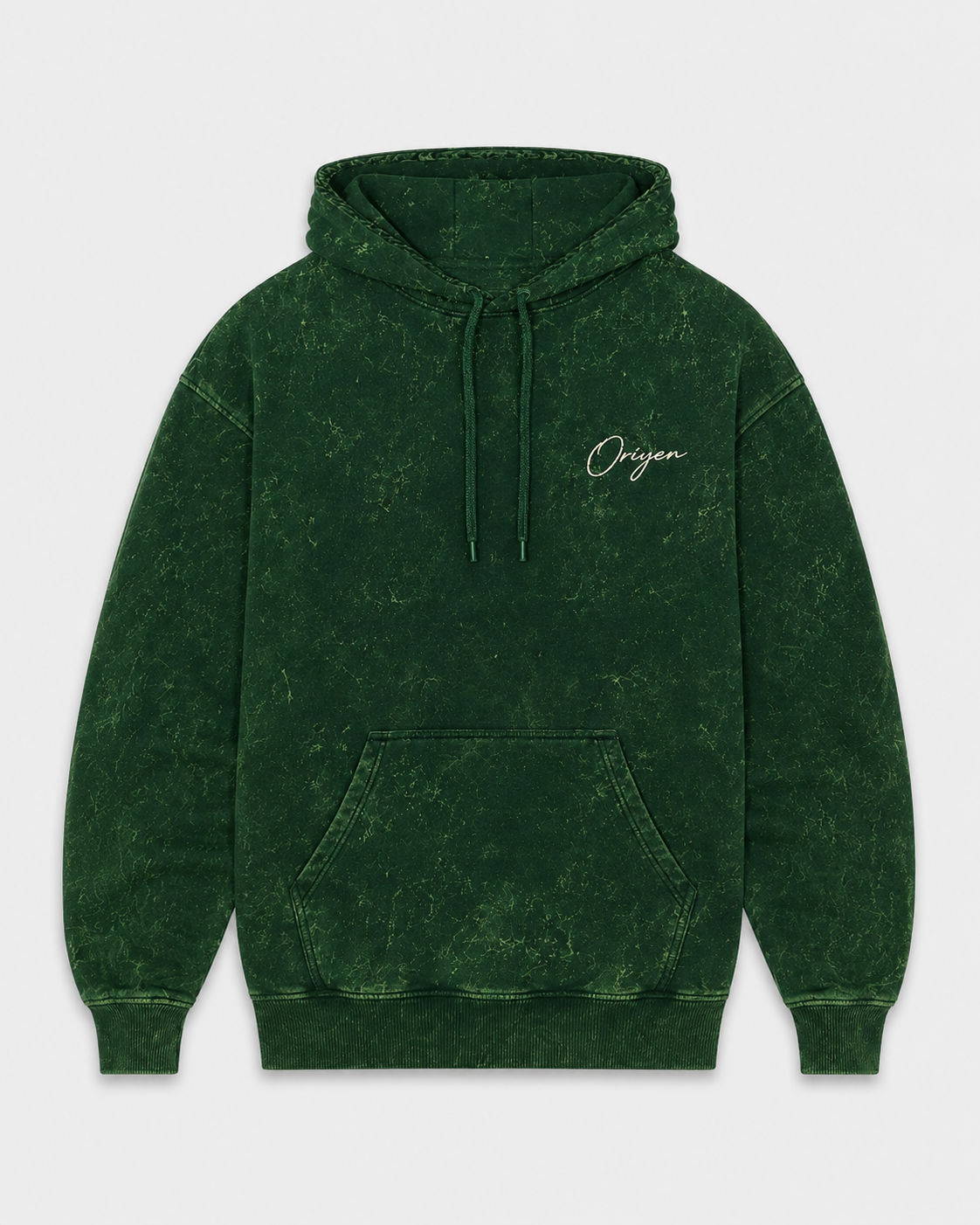 ORIYEN Forest Acid Wash Hoodie (Green)