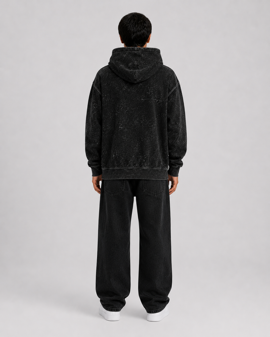 ORIYEN Midnight Acid Wash Hoodie (Black)