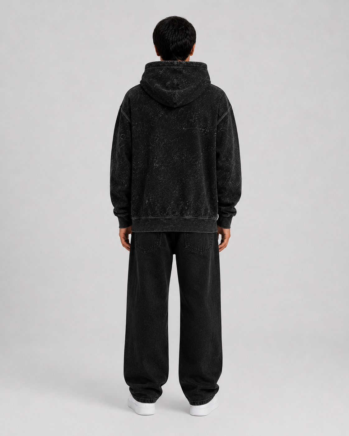 ORIYEN Midnight Acid Wash Hoodie (Black)