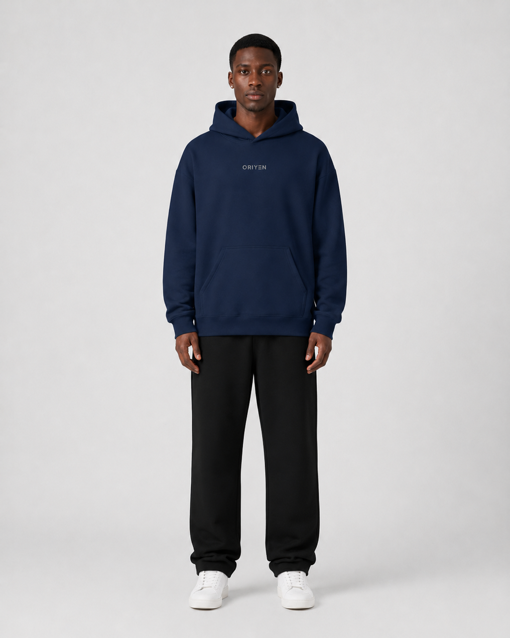 ORIYEN Navy Lightweight Hoodie (Navy Blue)