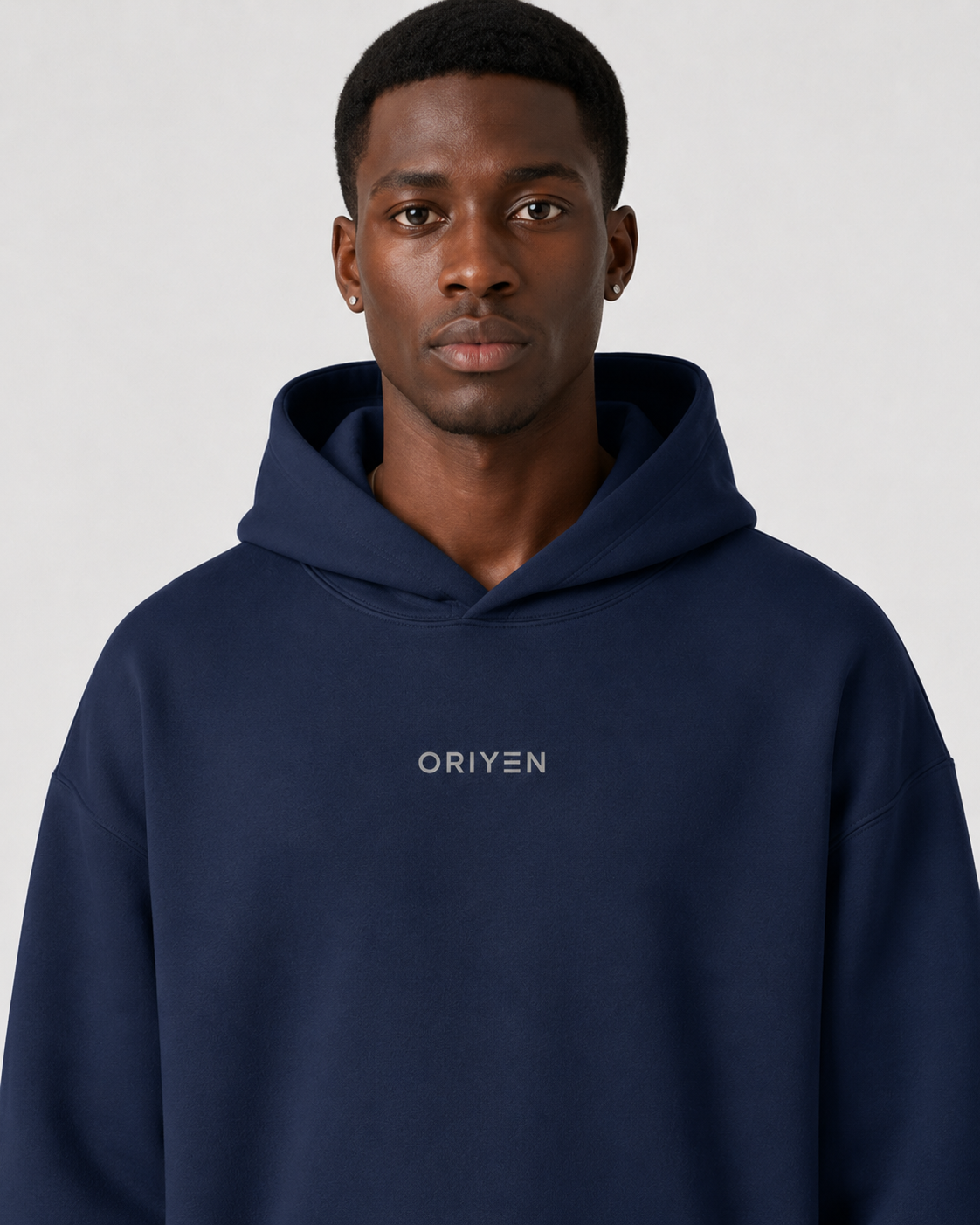 ORIYEN Navy Lightweight Hoodie (Navy Blue)