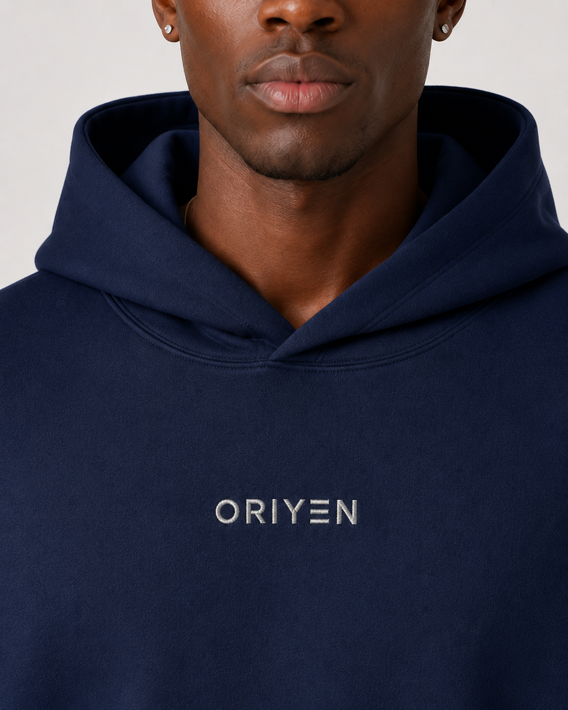 ORIYEN Navy Lightweight Hoodie (Navy Blue)