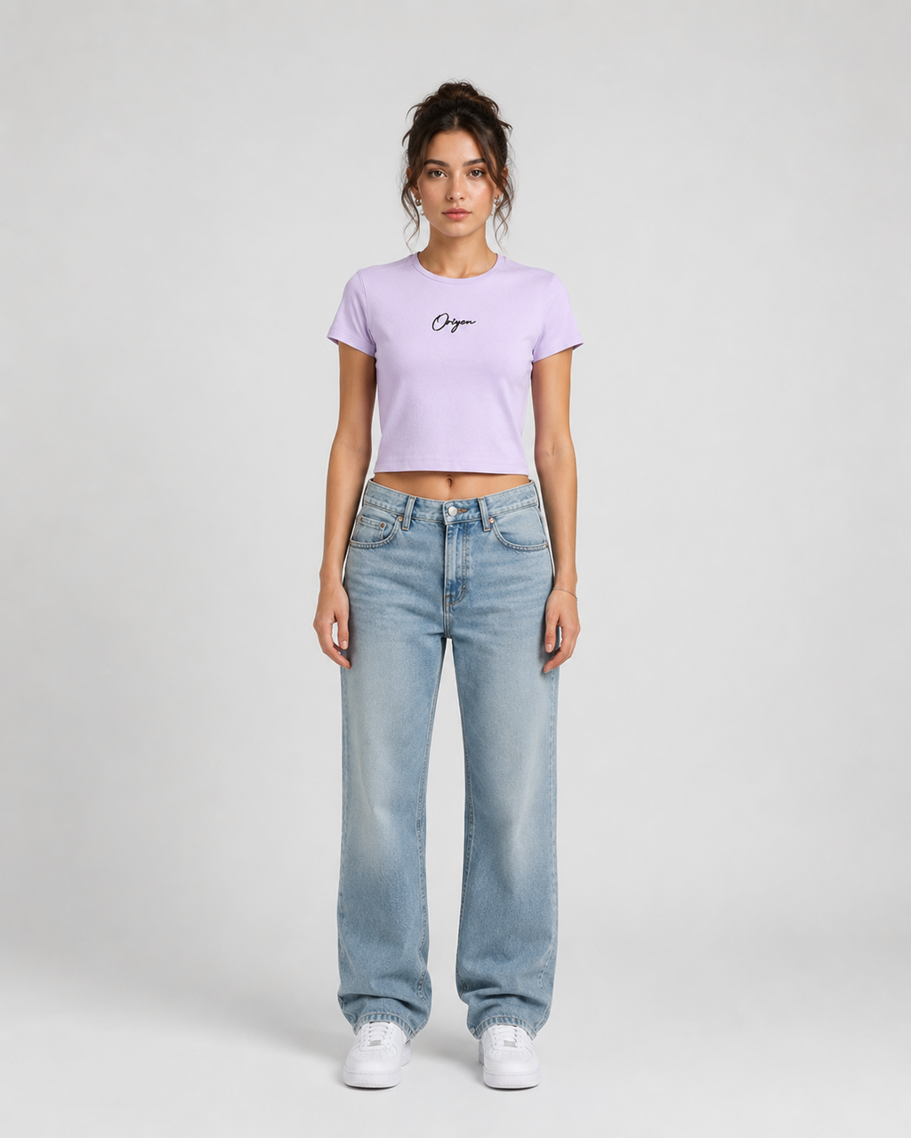 ORIYEN Lavender Women's Crop Tee (Lavender)