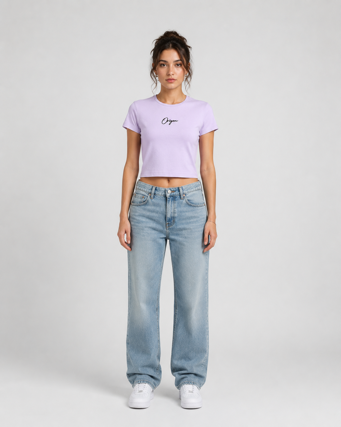ORIYEN Lavender Women's Crop Tee (Lavender)