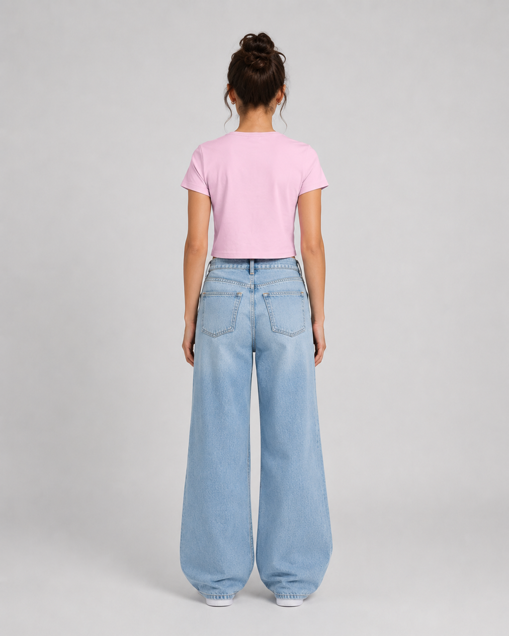 ORIYEN Dust Pink Women's Crop Tee (Pink)