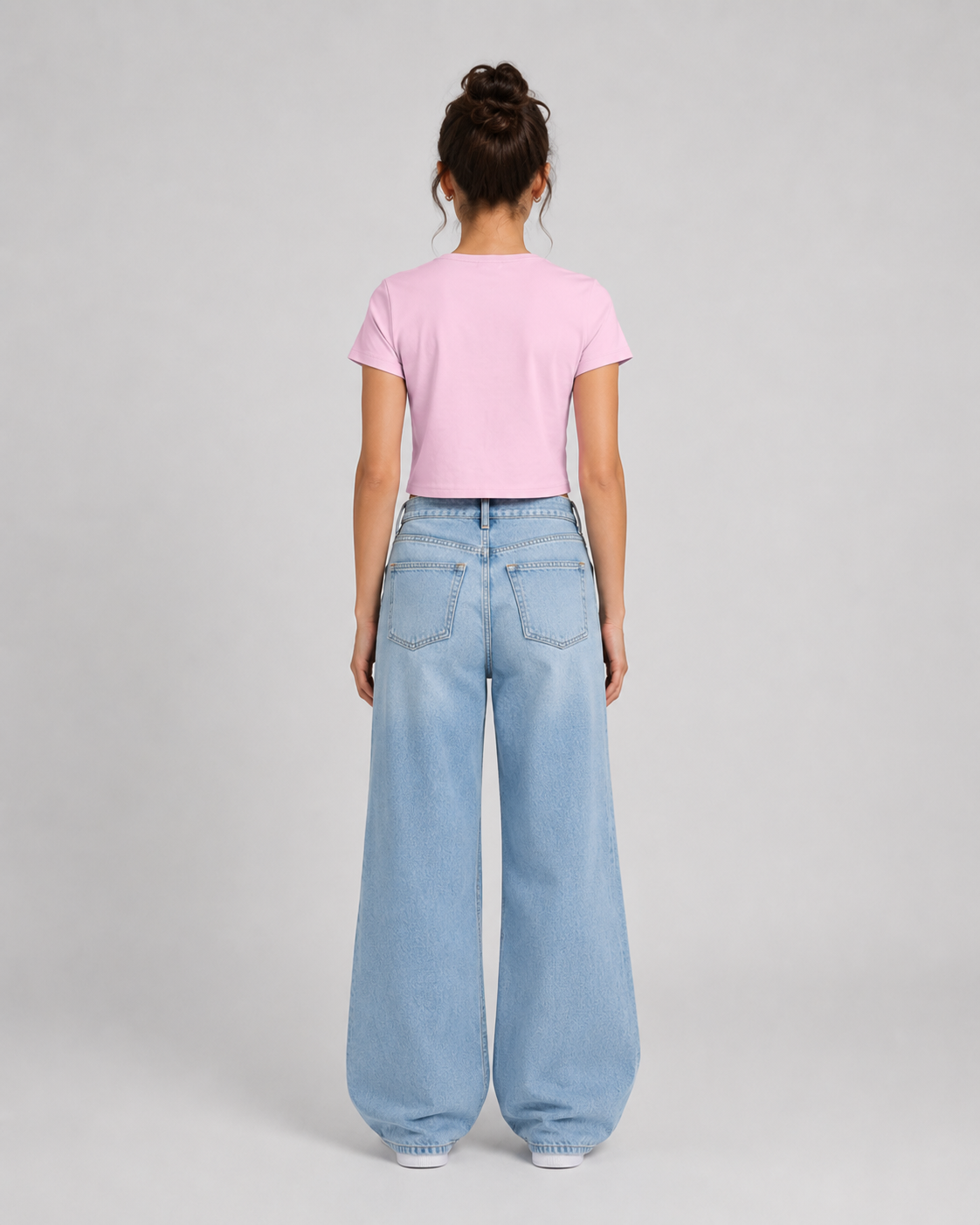 ORIYEN Dust Pink Women's Crop Tee (Pink)