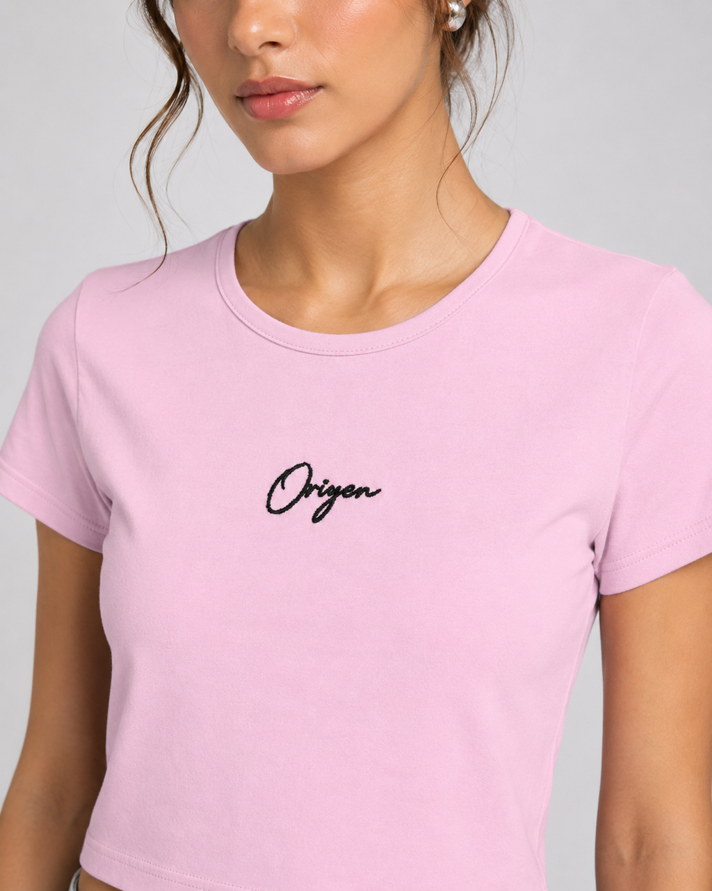 ORIYEN Dust Pink Women's Crop Tee (Pink)