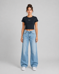 ORIYEN Navy Blue Women's Crop Tee (Navy Blue)