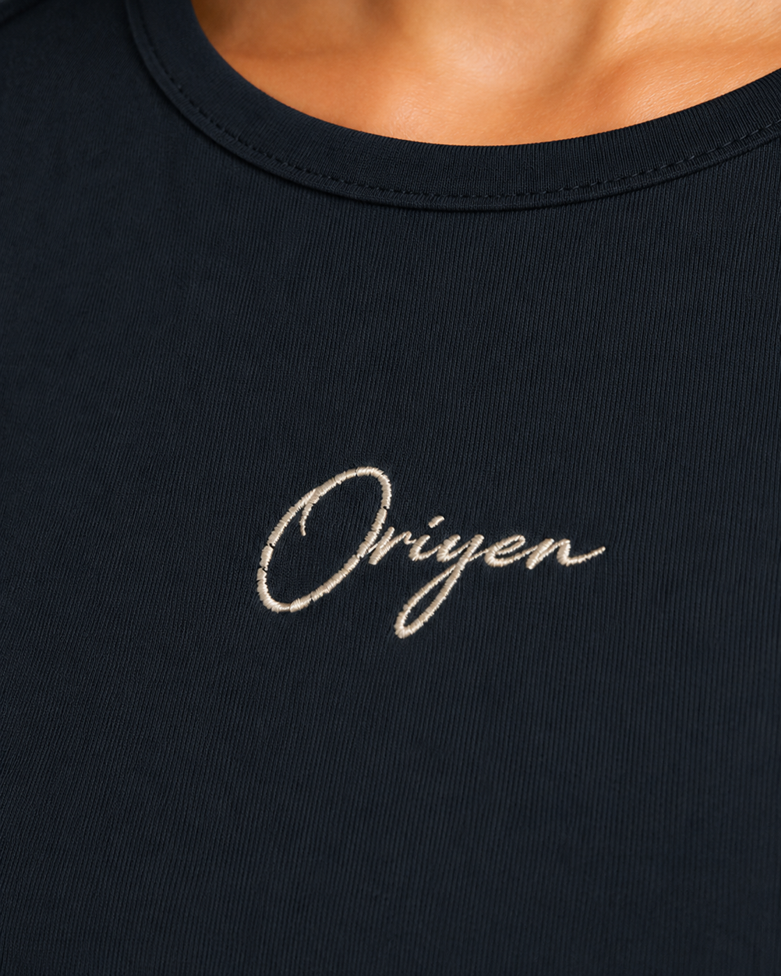 ORIYEN Navy Blue Women's Crop Tee (Navy Blue)