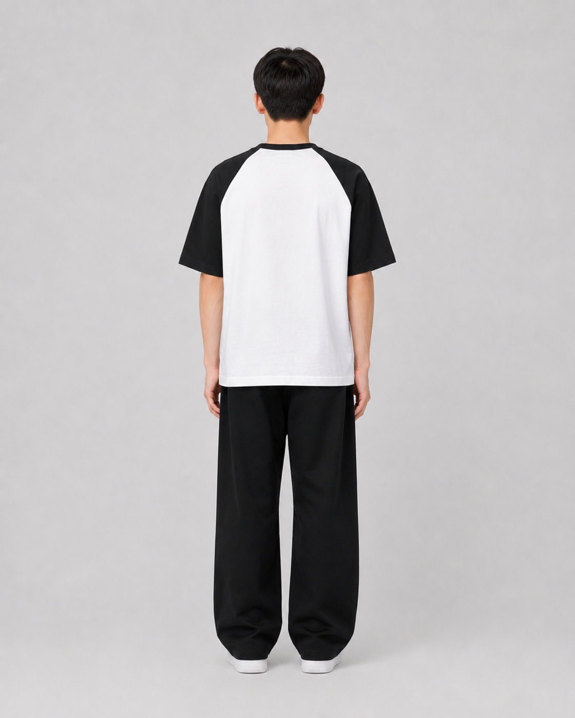 ORIYEN Black Woven Fate Raglan T-Shirt