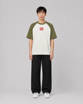 ORIYEN Olive Woven Fate Raglan T-Shirt