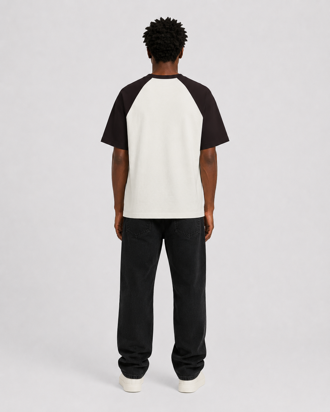 ORIYEN Espresso Oversized Raglan Tee (Dark Brown / Off White)