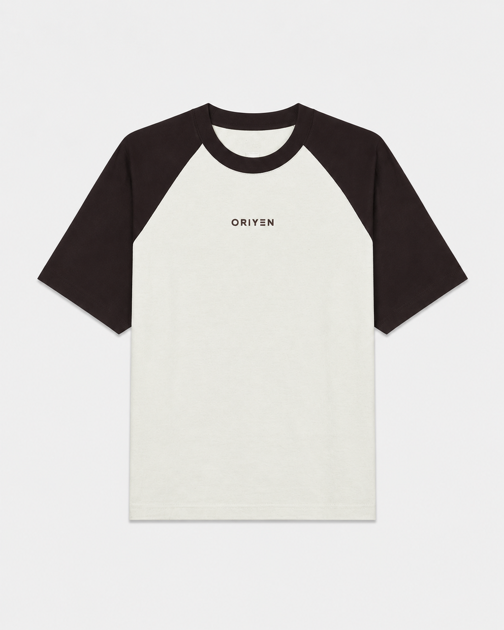 ORIYEN Espresso Oversized Raglan Tee (Dark Brown / Off White)