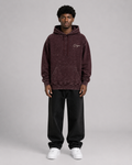 ORIYEN Wine Acid Wash Hoodie (Burgundy)