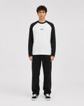 ORIYEN Onyx Raglan Long Sleeve Tee (Black / White)