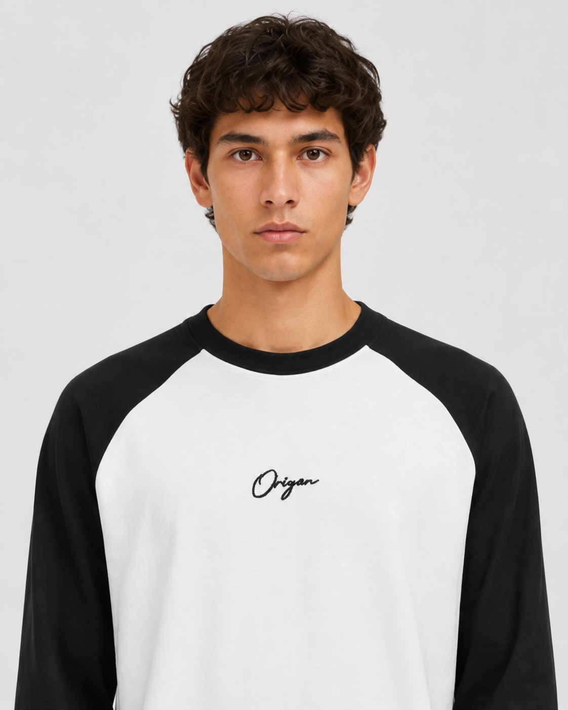 ORIYEN Onyx Raglan Long Sleeve Tee (Black / White)