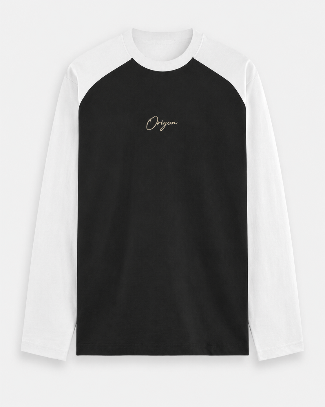 ORIYEN Ivory Raglan Long Sleeve Tee (White / Black)