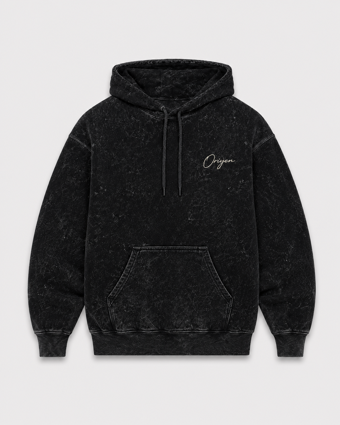 ORIYEN Midnight Acid Wash Hoodie (Black)