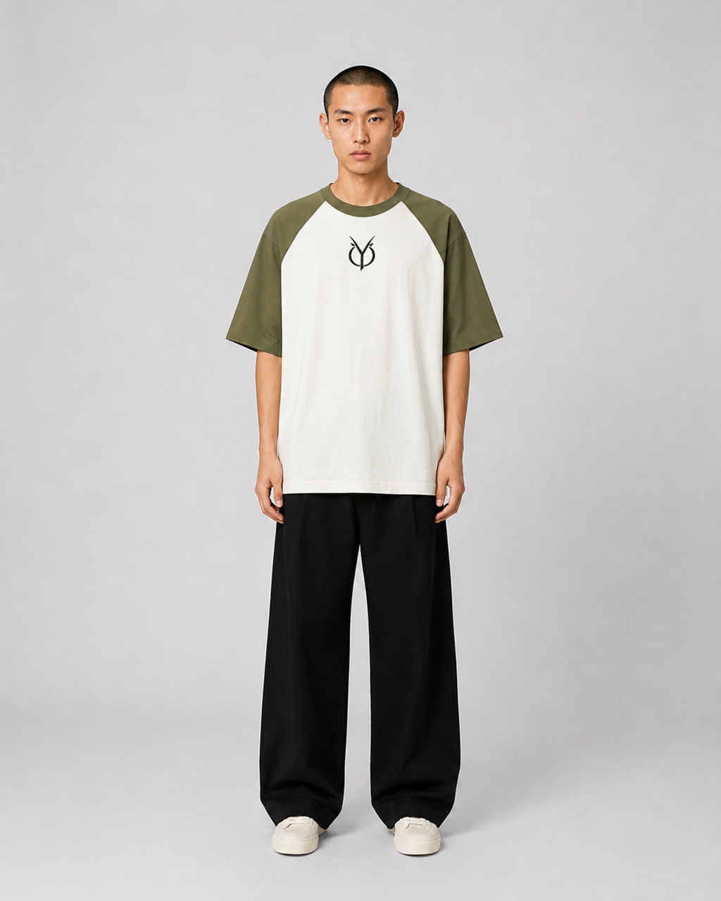 ORIYEN Emblem Oversized Tee (Olive)