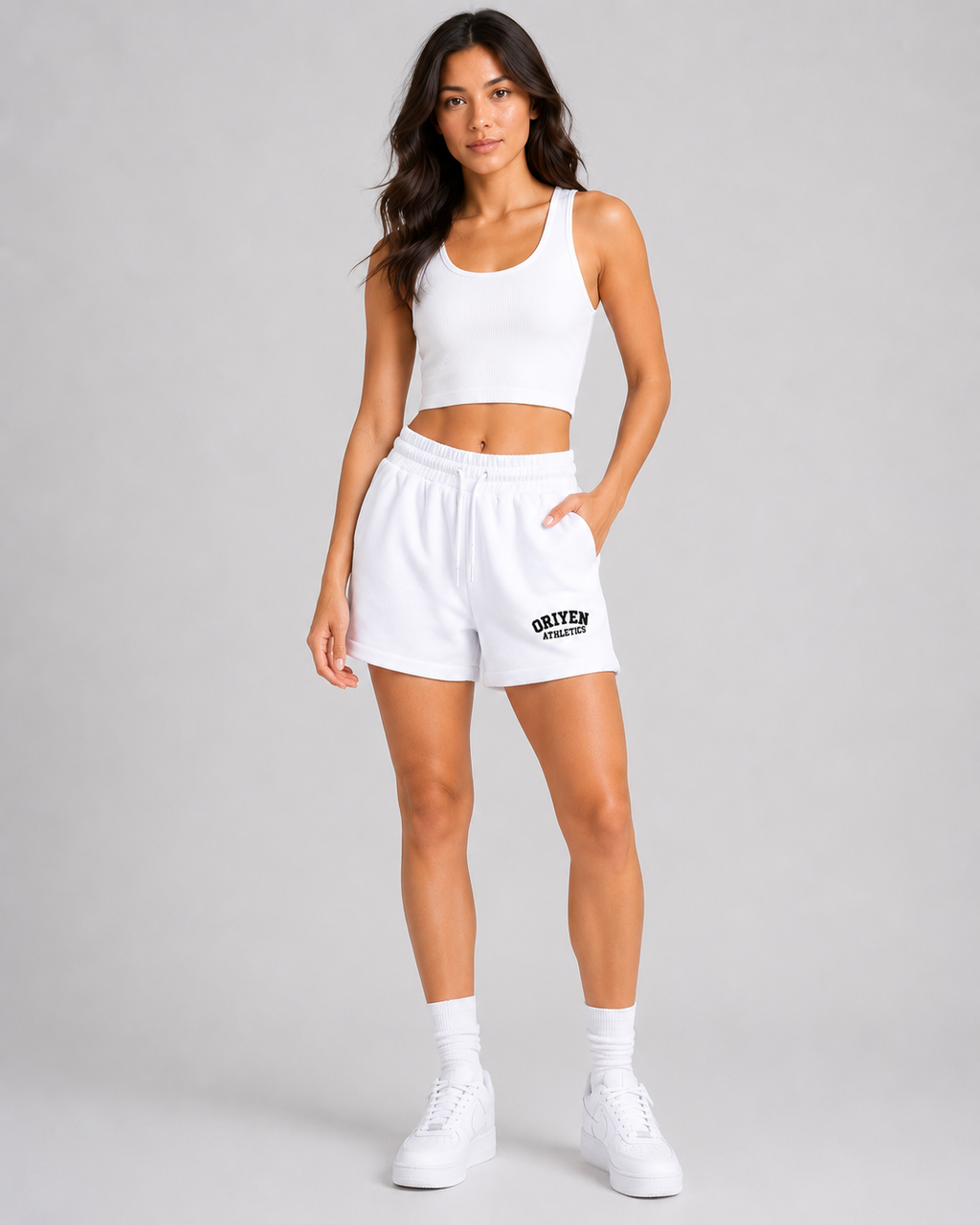 ORIYEN Women's Pure Athletics Shorts (White)