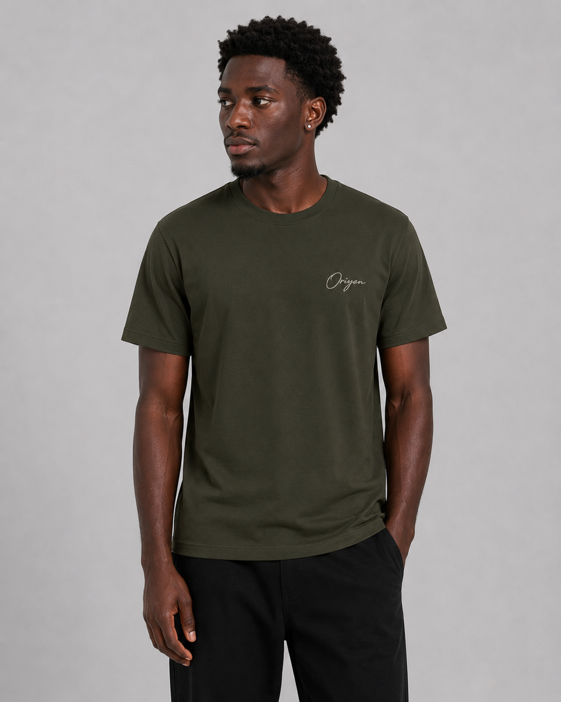 ORIYEN Olive Tee (Dark Olive Green)