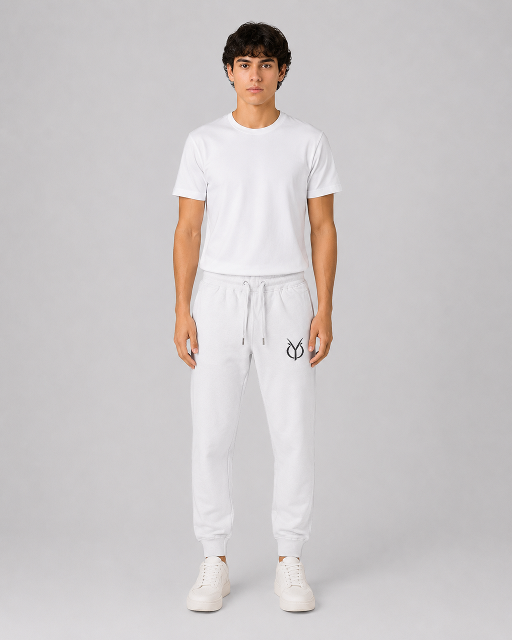 ORIYEN Emblem Joggers (White)
