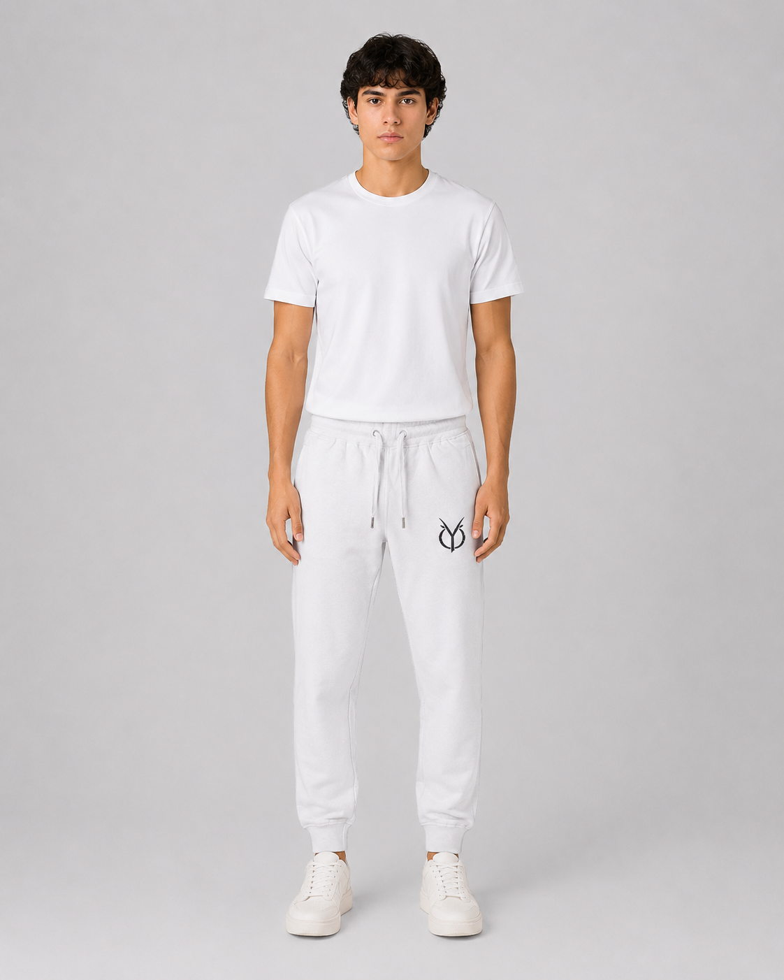 ORIYEN Emblem Joggers (White)